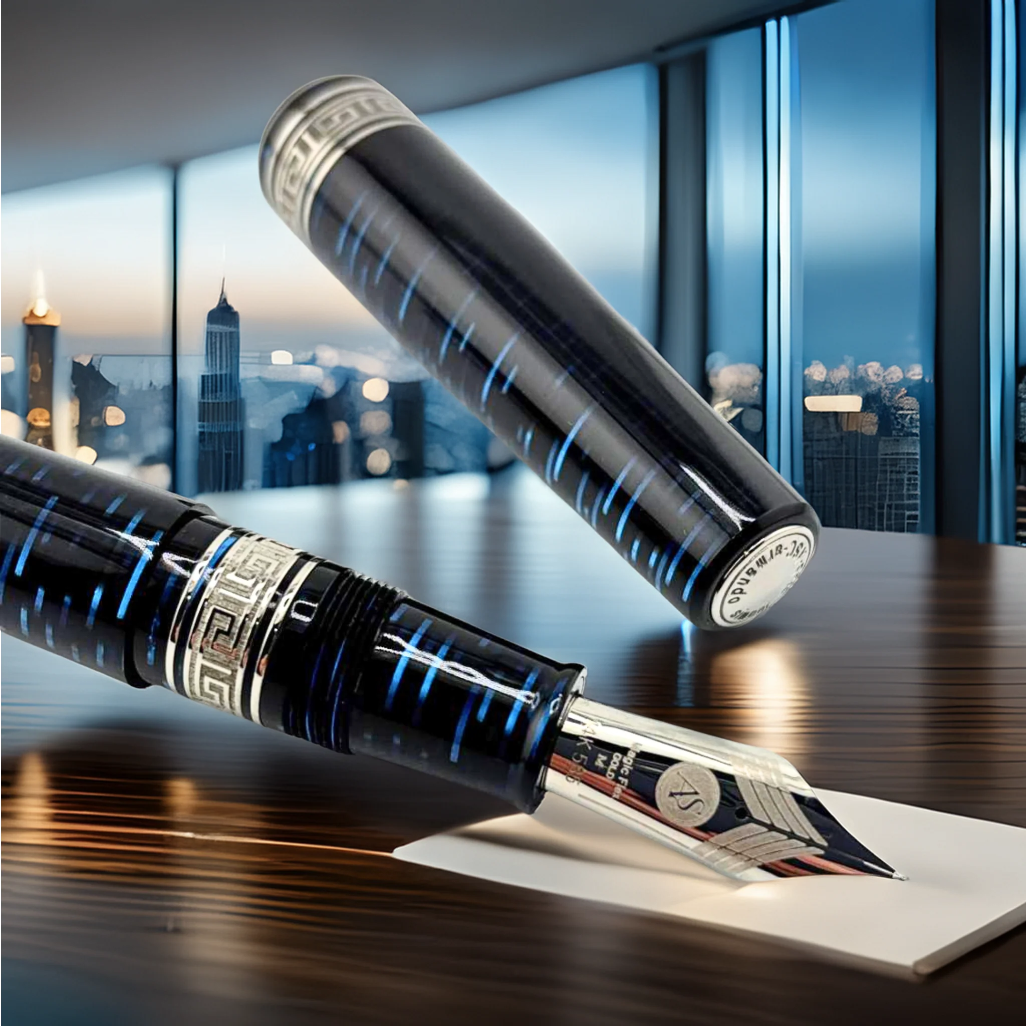 ASC Bologna Extra Blue "Wall Street" Skyscraper LE - Fountain Pen - Image 13