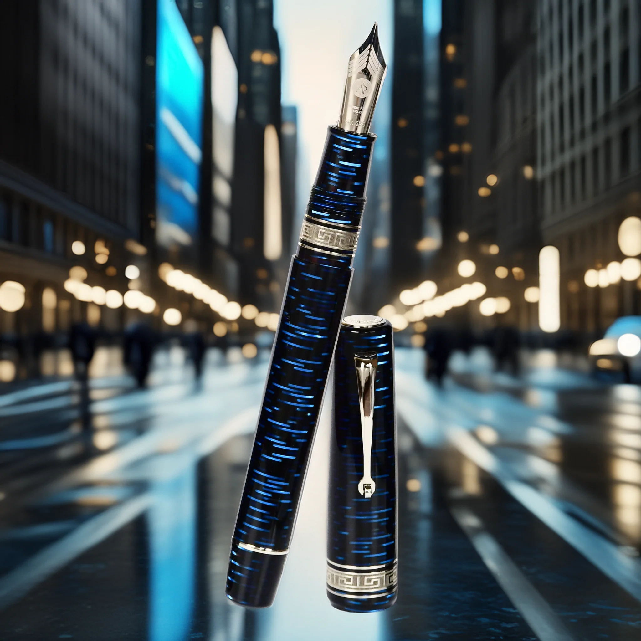 ASC Bologna Extra Blue "Wall Street" Skyscraper LE - Fountain Pen - Image 14