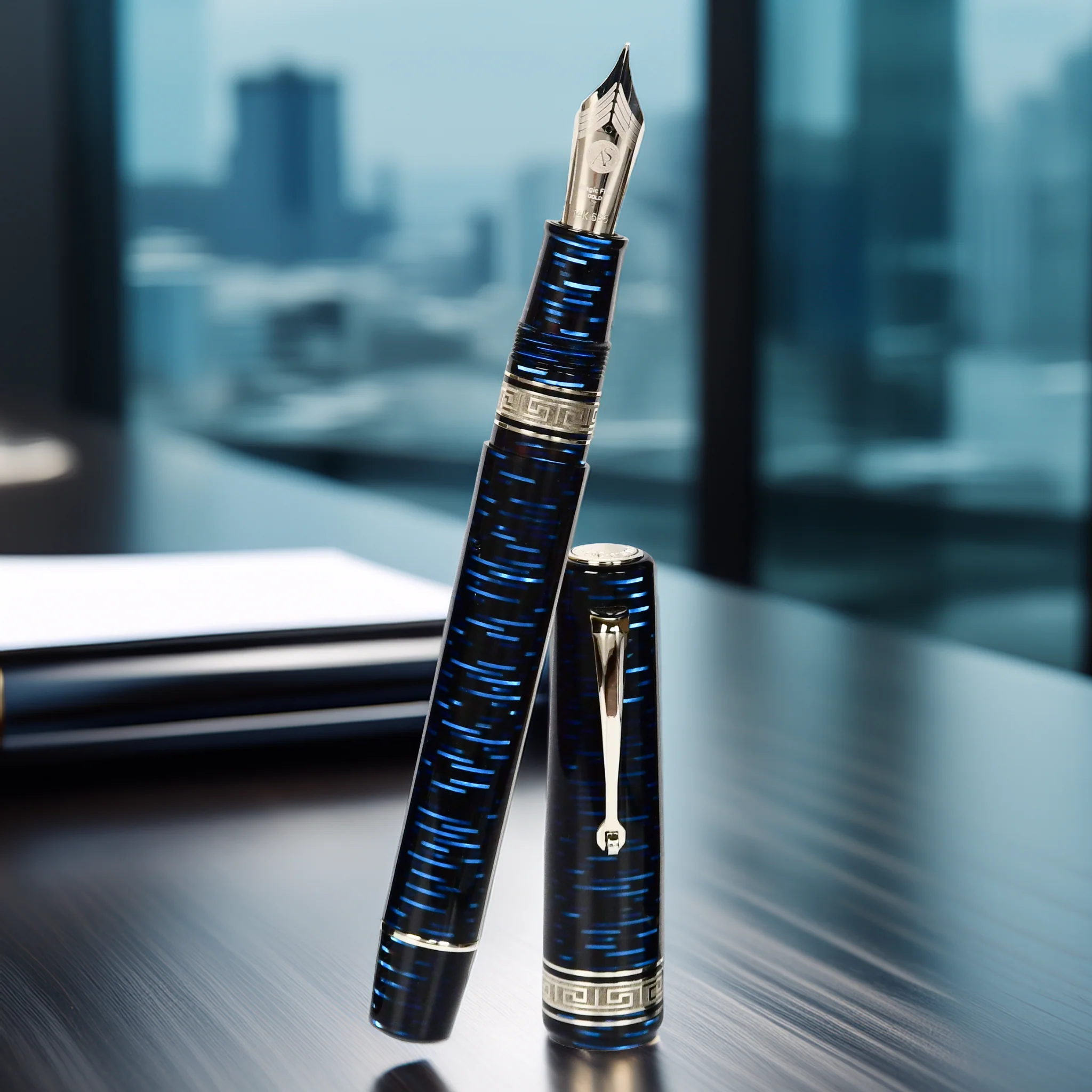 ASC Bologna Extra Blue "Wall Street" Skyscraper LE - Fountain Pen - Image 4