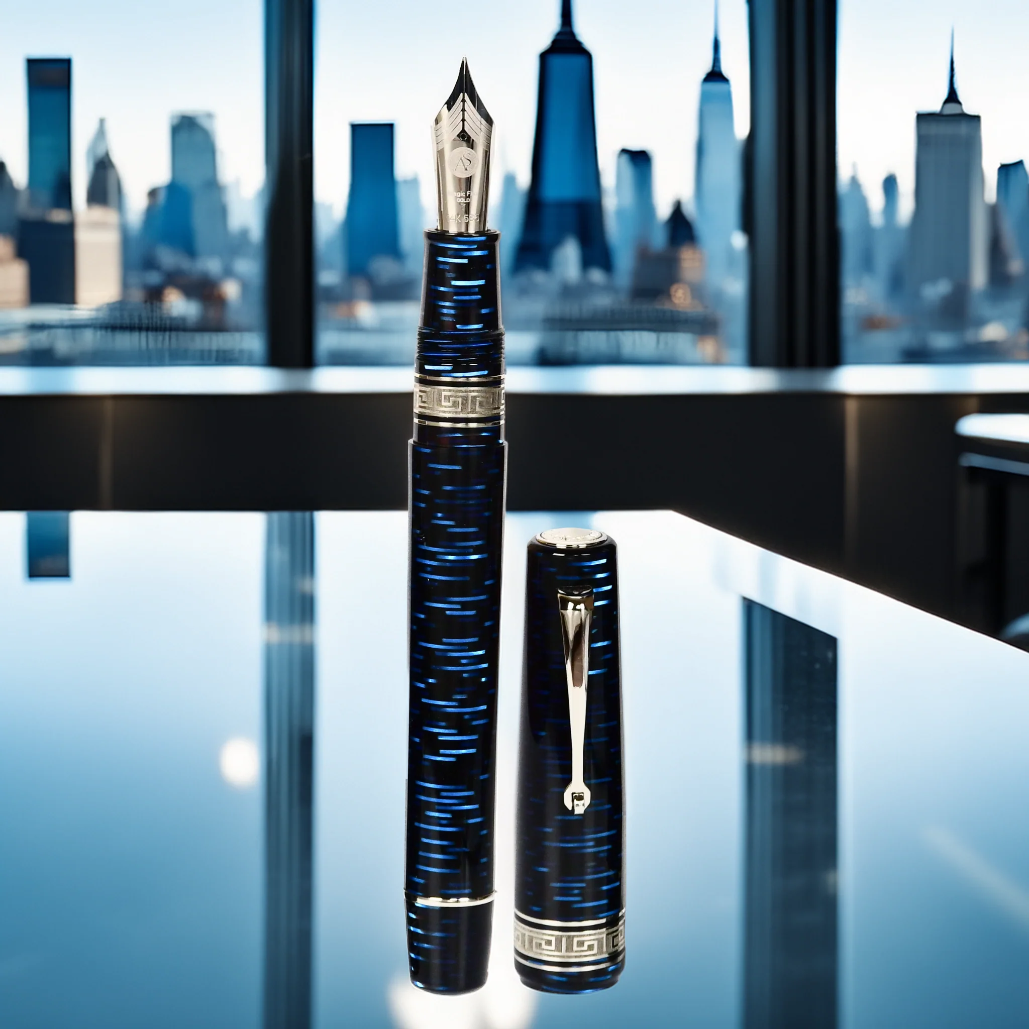 ASC Bologna Extra Blue "Wall Street" Skyscraper LE - Fountain Pen - Image 5