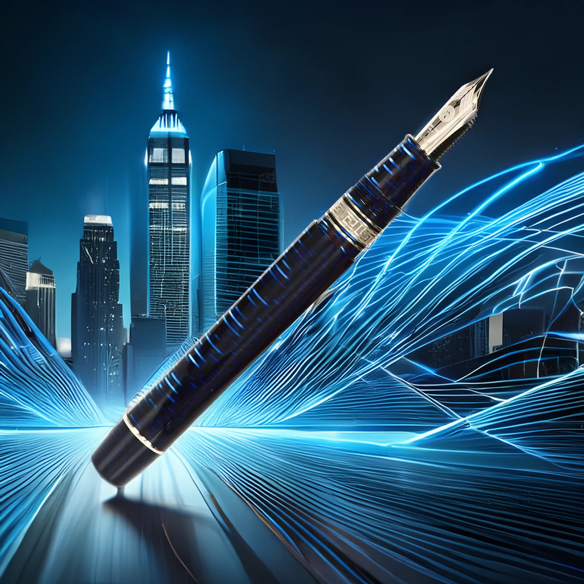 ASC Bologna Extra Blue "Wall Street" Skyscraper LE - Fountain Pen - Image 6