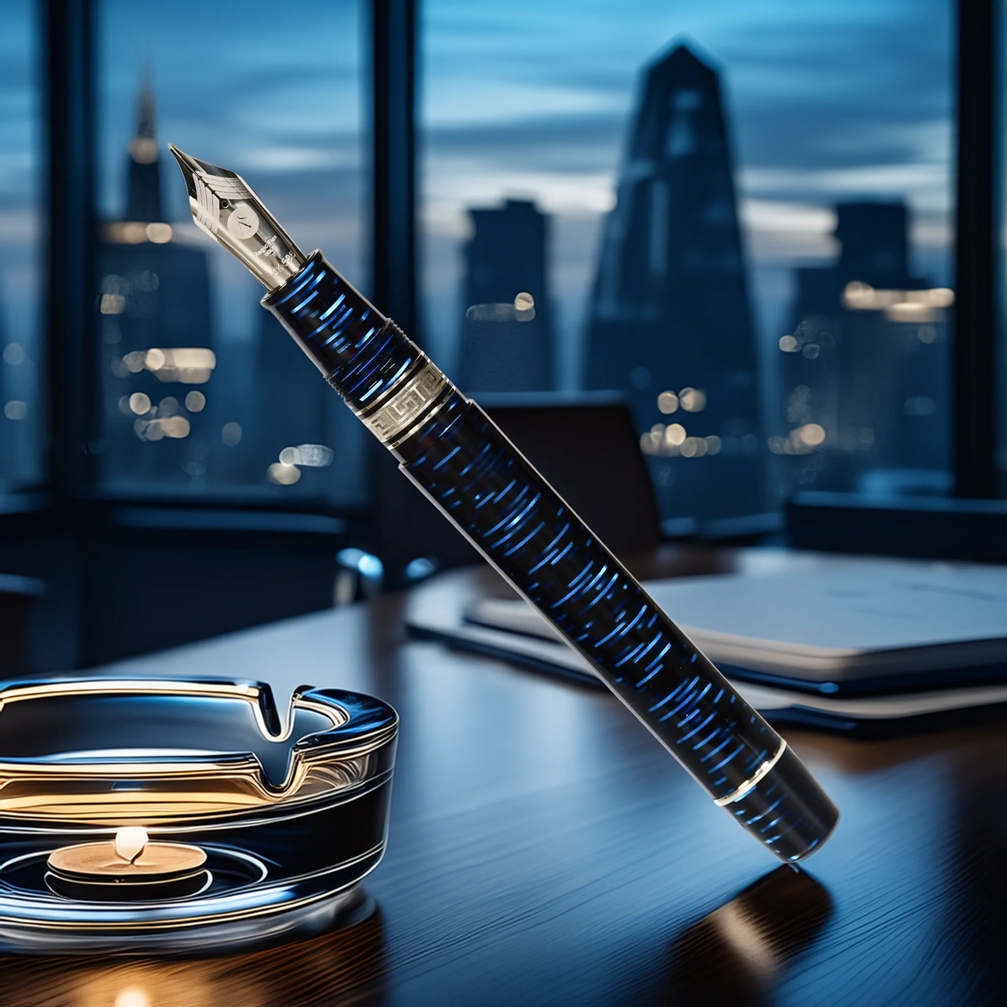 ASC Bologna Extra Blue "Wall Street" Skyscraper LE - Fountain Pen - Image 7
