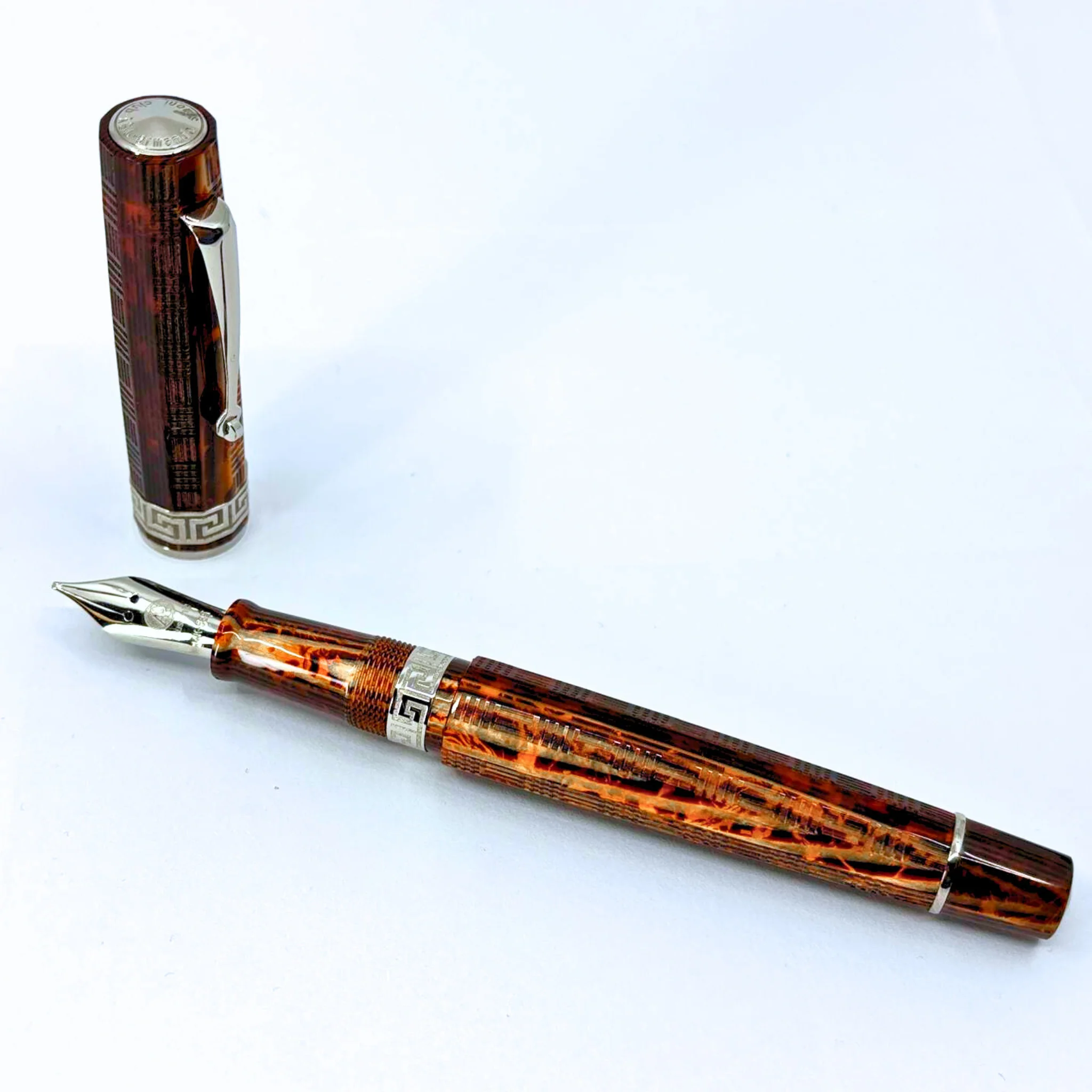 ASC Gladiator Medio Bespoke 2025 Arco Bronze Guilloche Rhodium Trim - Fountain Pen - Image 4