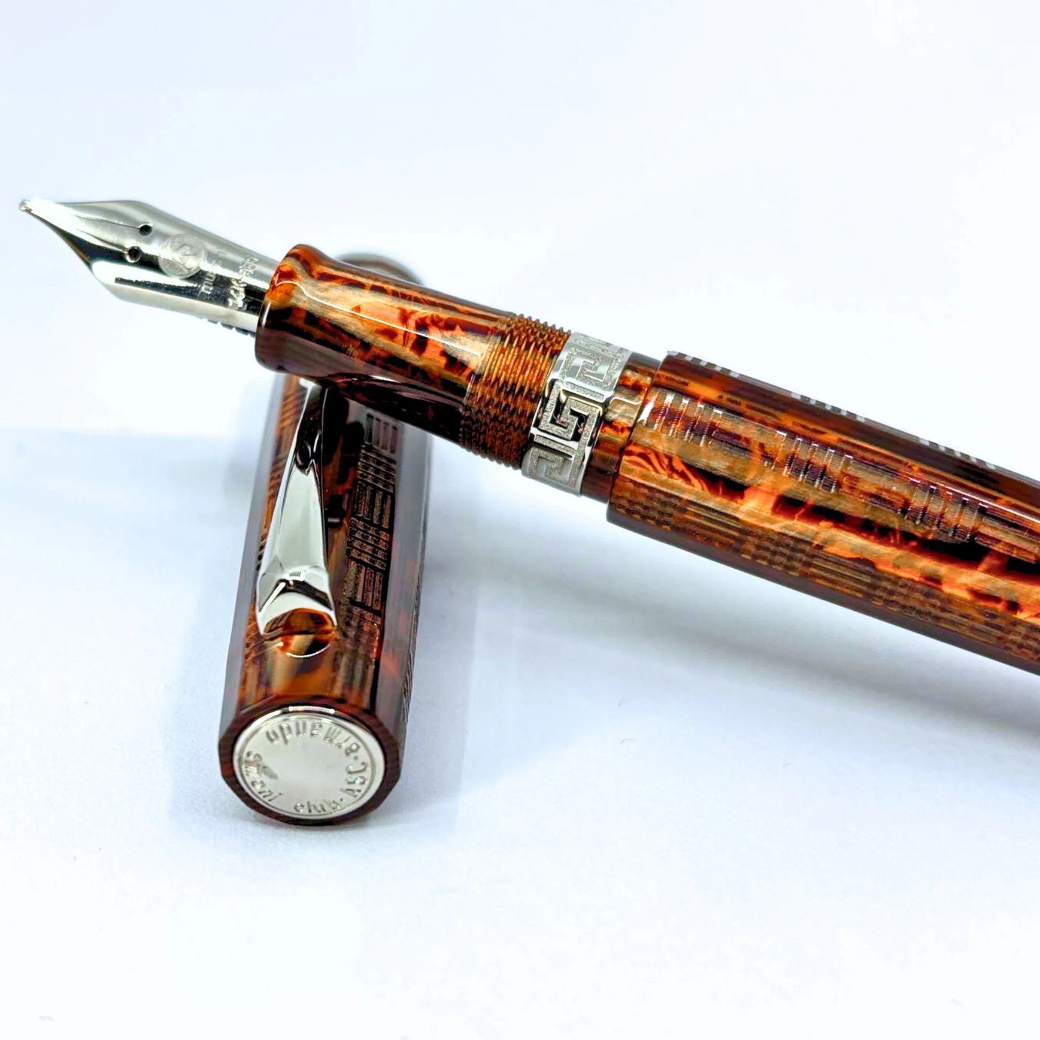 ASC Gladiator Medio Bespoke 2025 Arco Bronze Guilloche Rhodium Trim - Fountain Pen - Image 5