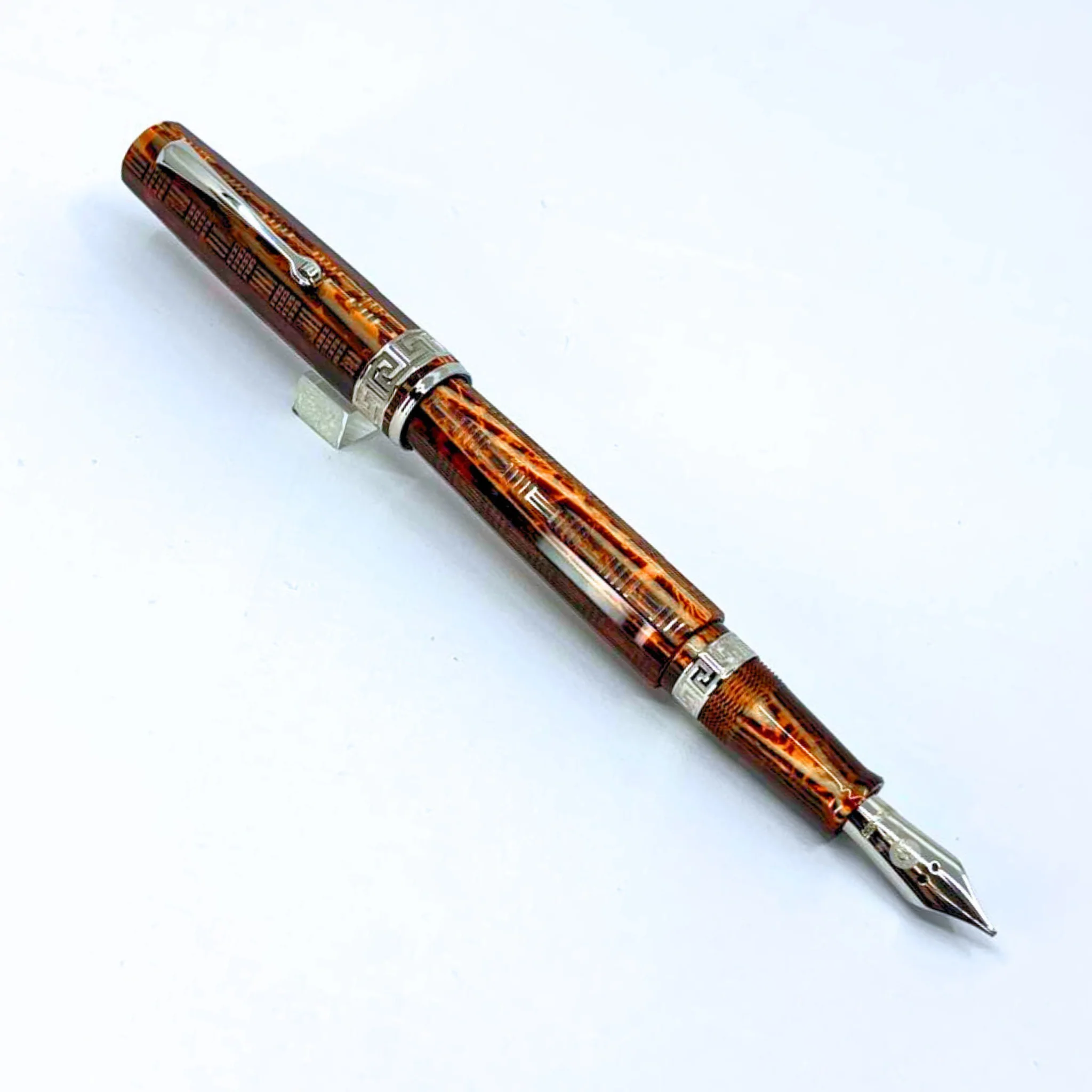 ASC Gladiator Medio Bespoke 2025 Arco Bronze Guilloche Rhodium Trim - Fountain Pen - Image 8
