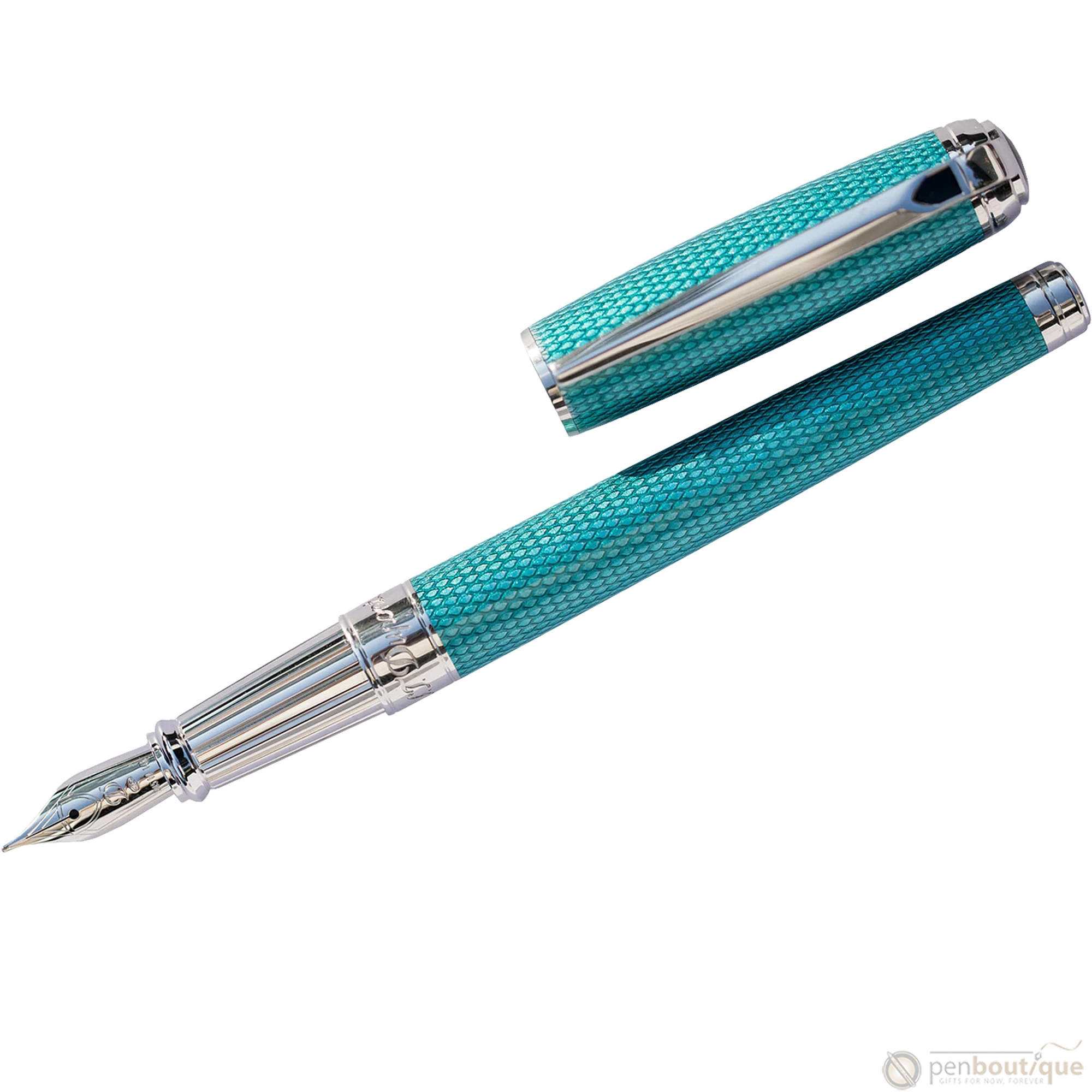 S.T. Dupont Line D Large Diamond Guilloché Aquamarine - Image 5