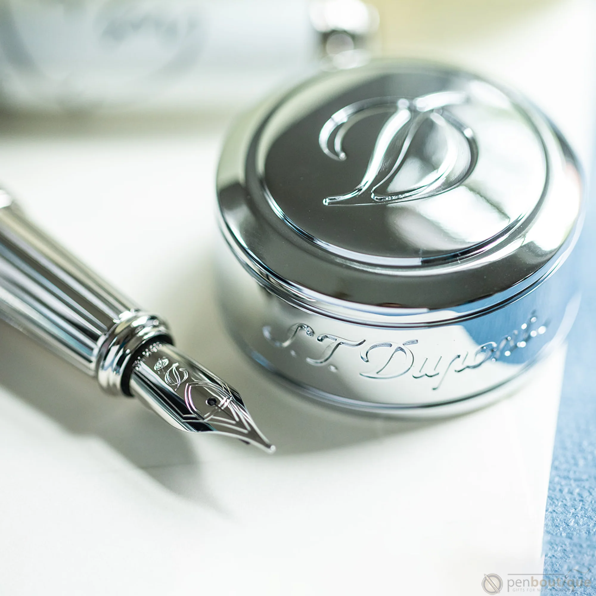 S.T. Dupont Line D Large Diamond Guilloché Aquamarine - Image 8