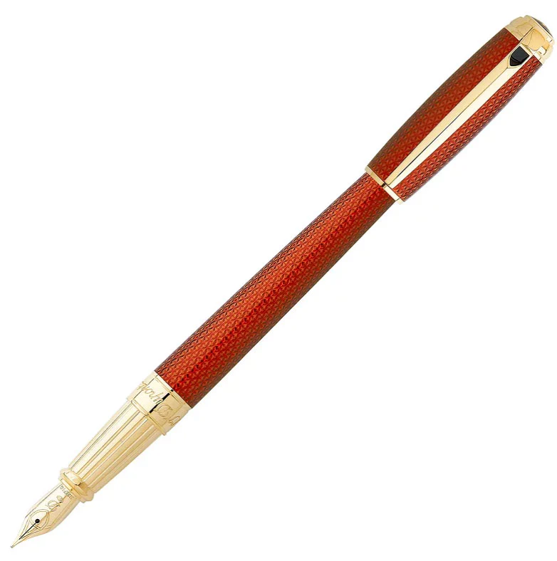 S.T. Dupont Line D Large Firehead Guilloché Amber - Image 3