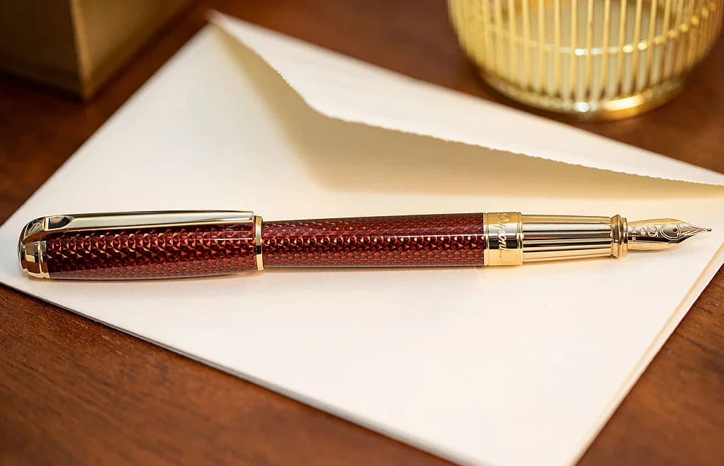 S.T. Dupont Line D Large Firehead Guilloché Amber - Image 4