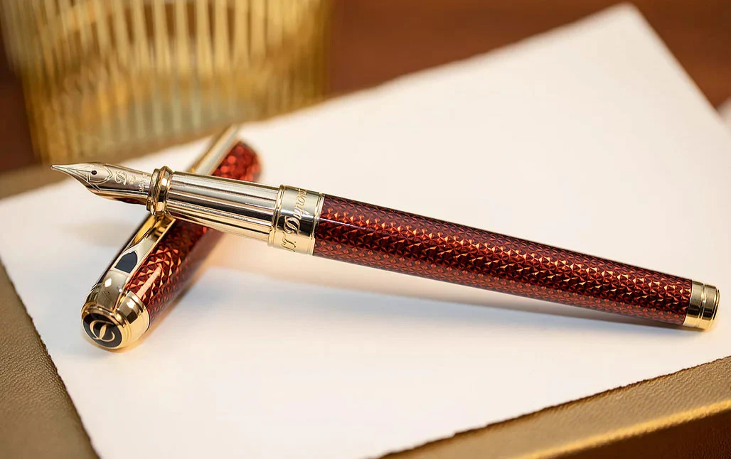 S.T. Dupont Line D Large Firehead Guilloché Amber - Image 6