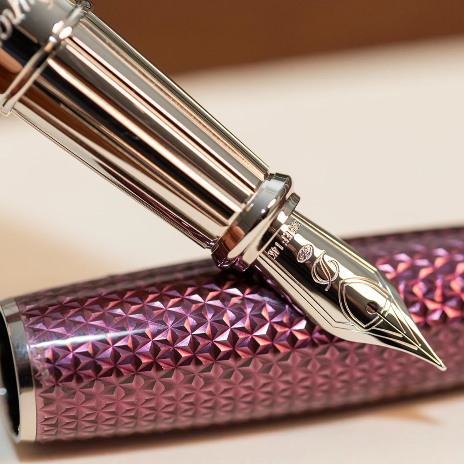 S.T. Dupont Line D Large Firehead Guilloché Amethyst - Image 5