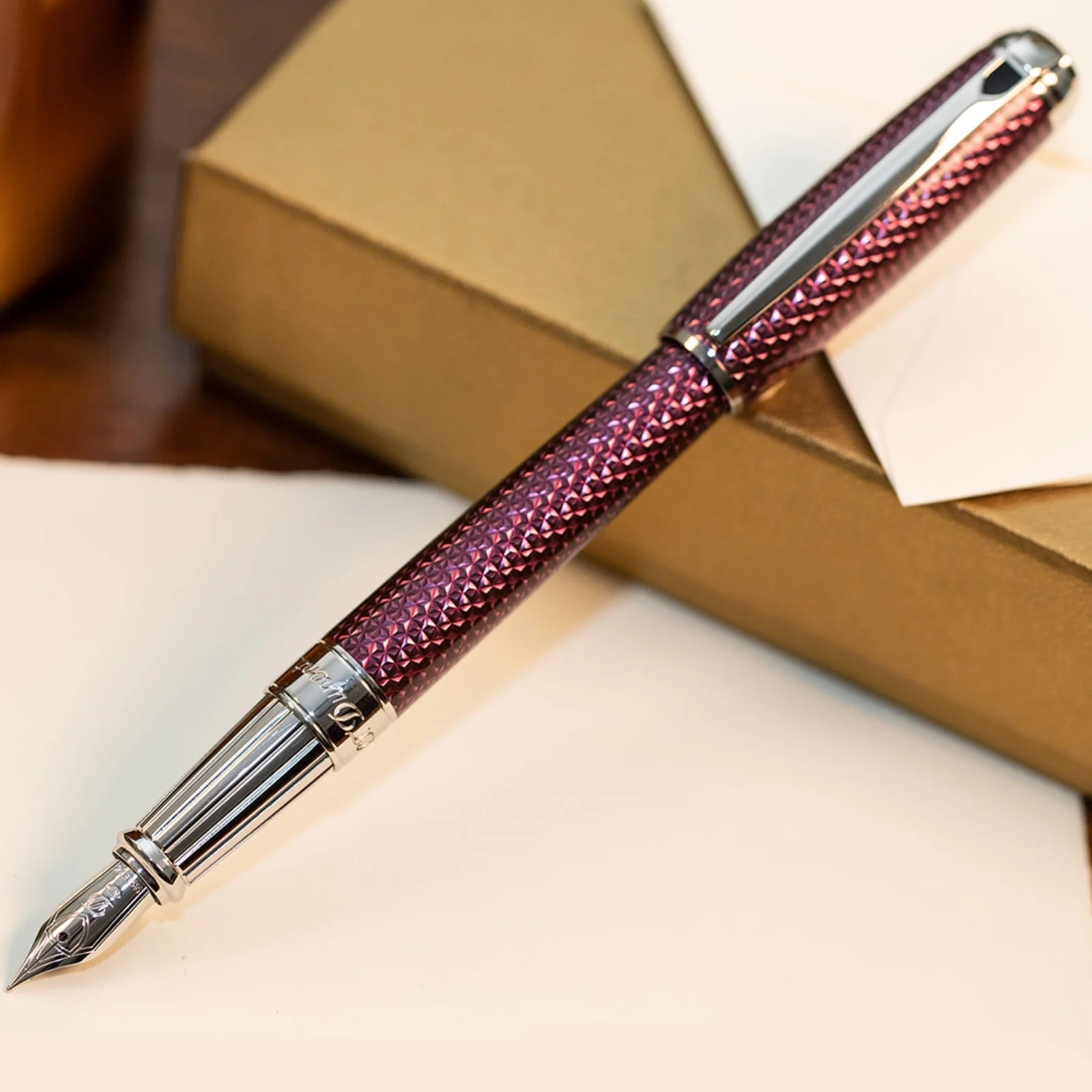 S.T. Dupont Line D Large Firehead Guilloché Amethyst - Image 6