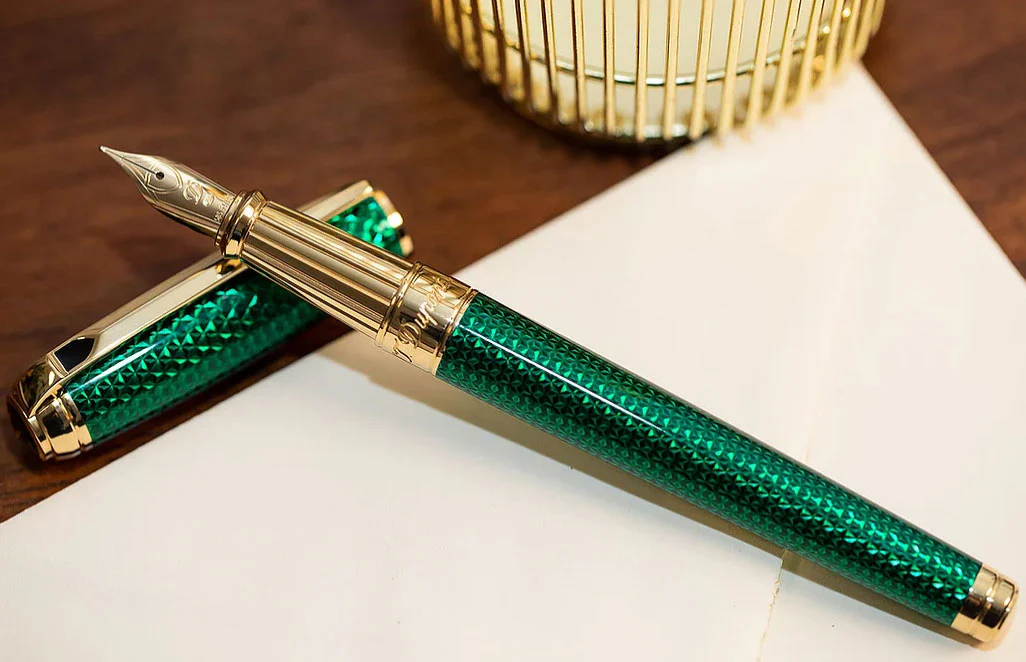 S.T. Dupont Line D Large Firehead Guilloché Emerald - Image 6
